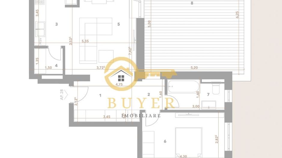 Apartament cu 2 cam si terasa mare,  Bloc cu lift, Neppendorf - Poză 3