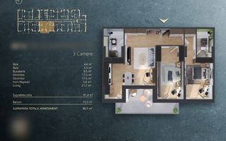 Apartament 3 Camere | Terasa 15mp | Vedere panoramica | Marasti / Iris - Poză 1