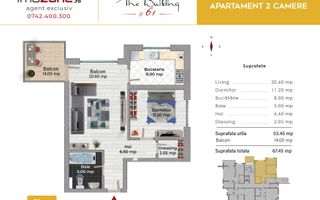 Drumul Taberei, 2 Camere cu Terasa,  Parter Inalt,  Langa Mall Plaza, COMISION0% - Schiță 1
