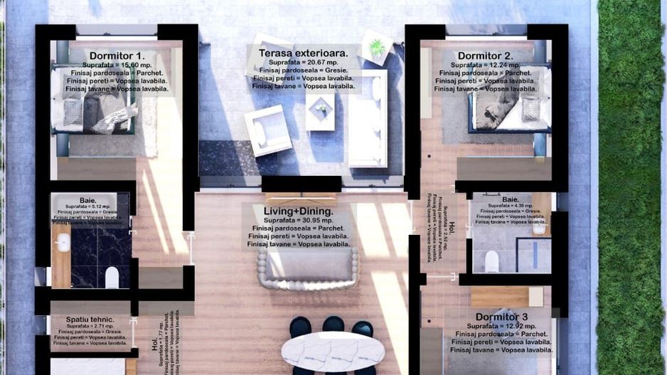 Investește în calitate: Case pe parter în cel mai nou și aerisit complex. - Poză 13