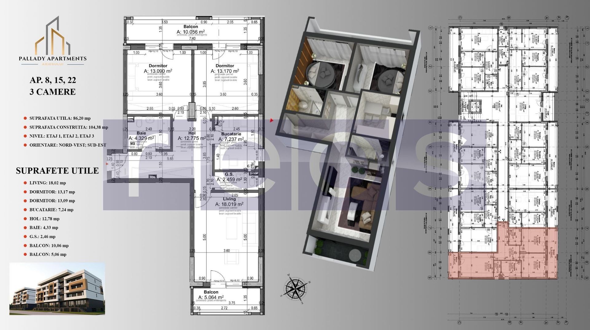 VANZARE 3 CAMERE | THEODOR PALLADY | PROIECT REZIDENȚIAL - Poză 10