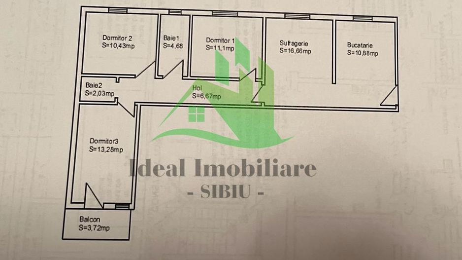 Apartament Mobilat-Utilat cu 4 camere si balcon, piata Rahova - Schiță 20
