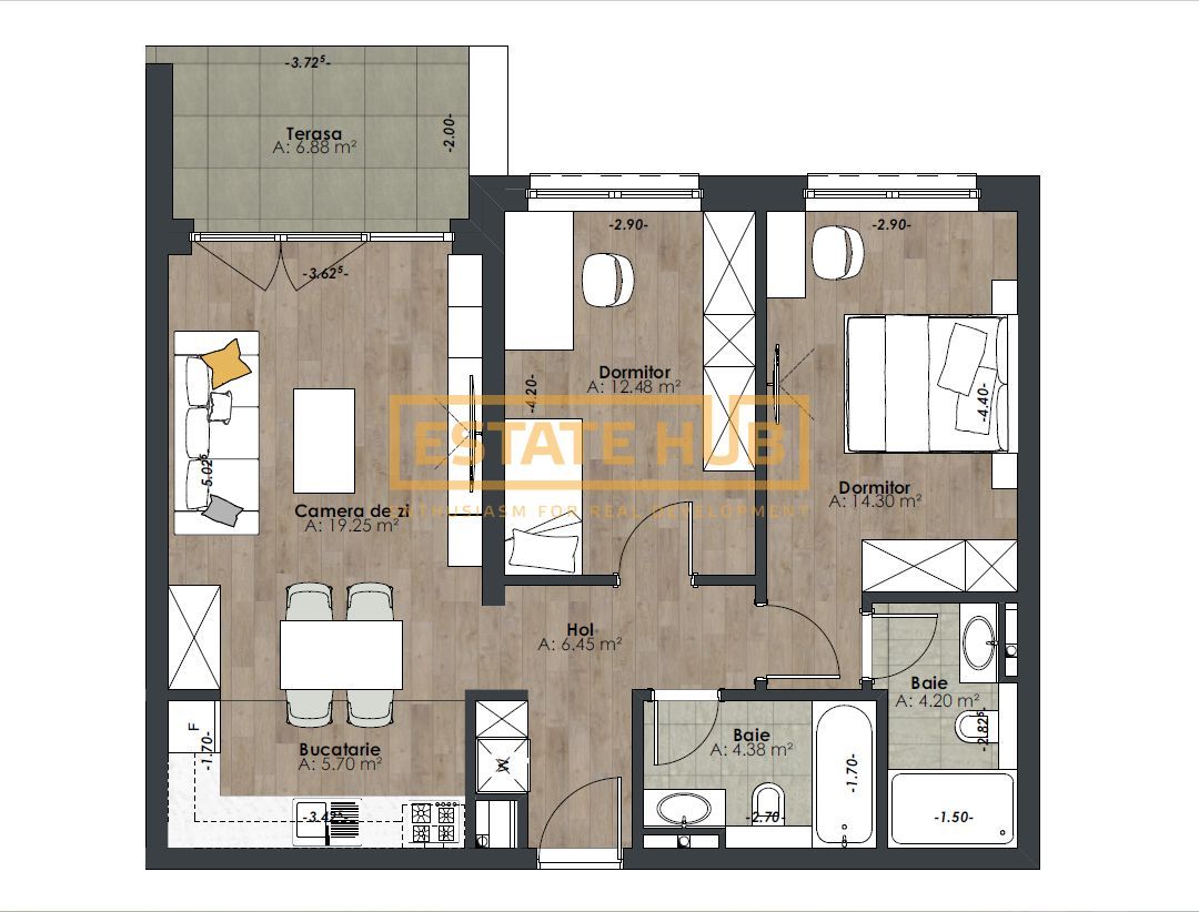 Apartament 3 camere | The Nest | Comision 0% - Poză 3