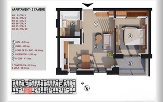 Apartament 2 camere | Bloc Nou | Etaj 1 | Str. C. Brâncoveanu - Poză 1