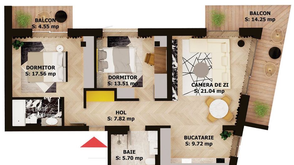 Apartament nou, 3 camere, 245 000 Euro. Comision 0. - Poză 1