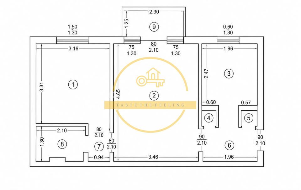 Apartament semidecomandat cu 2 camere, 42m pătrați ,65000 euro, Zimbru - Poză 6
