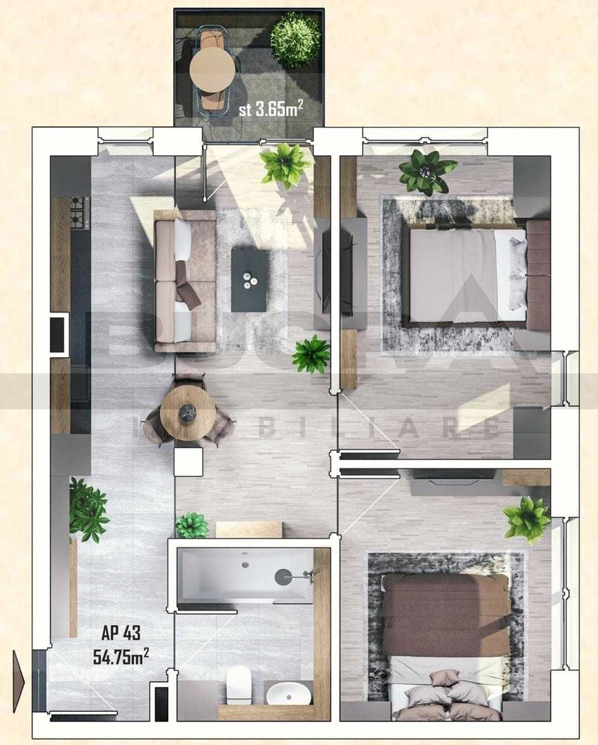 Apartament de 3 camere, bloc nou, parcare subterana, zona Apahida - Poză 2