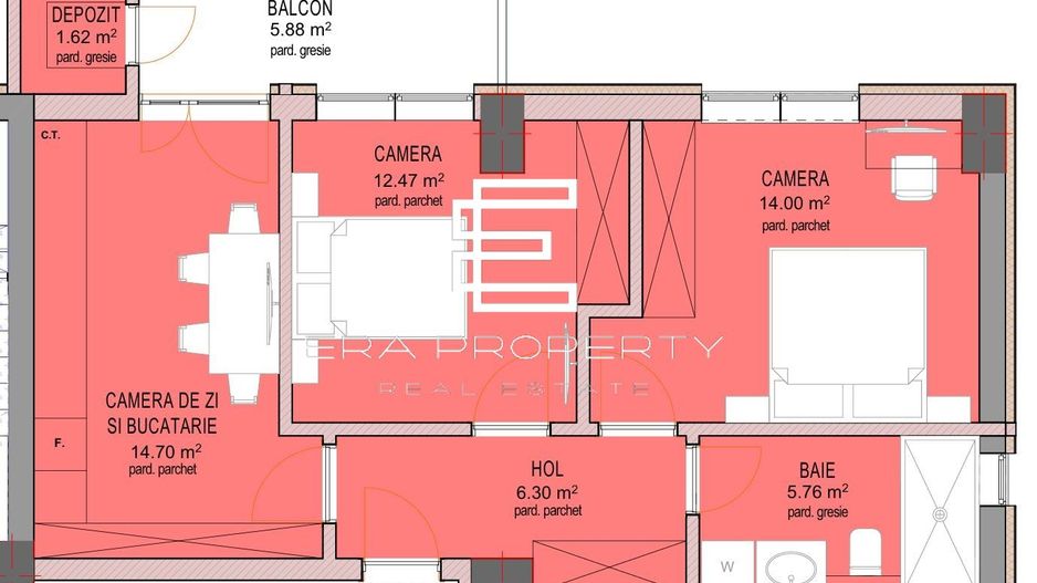 Apartament 3 Camere -55 mp -Selimbar – zona Doamna Stanca - Schiță 9