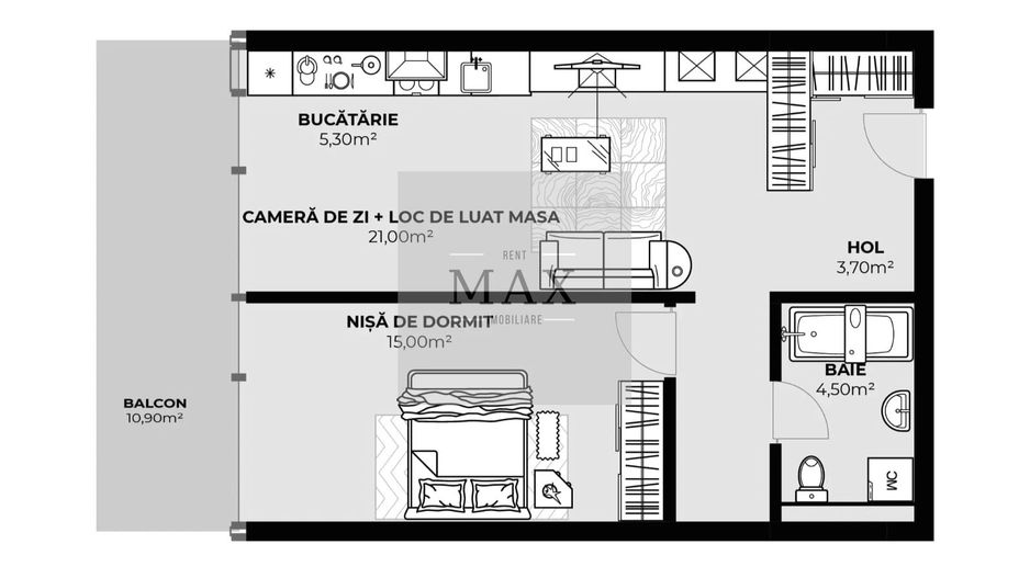 Apartament 2 camere de vânzare | 49.50 mp | Zona Autogară | Etaj 6 - Poză 1