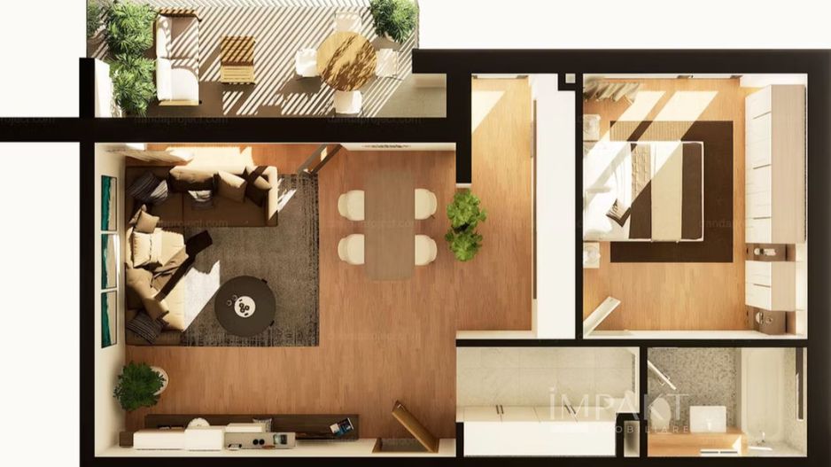 Apartament spatios cu 2 camere semidecomandat Intre Lacuri - Poză 1