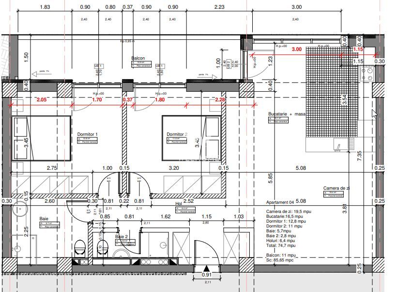 Apartament 75mp LA CHEIE., garaj si boxa, Sibiu - Schiță 11