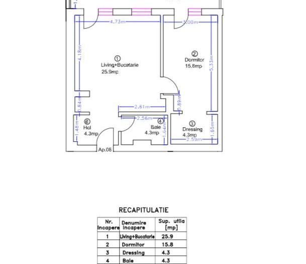 2 camere Pipera  Loc de parcare inclus - Schiță 11