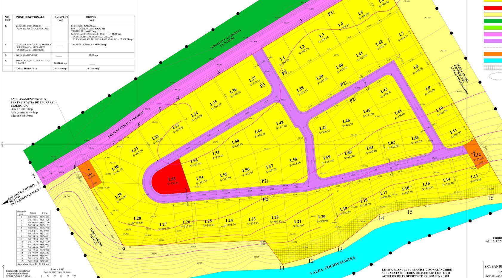 64 loturi | PUZ |  Acces lac |  Acces Padure | 38 121mp | Laguna Verde - Poză 4