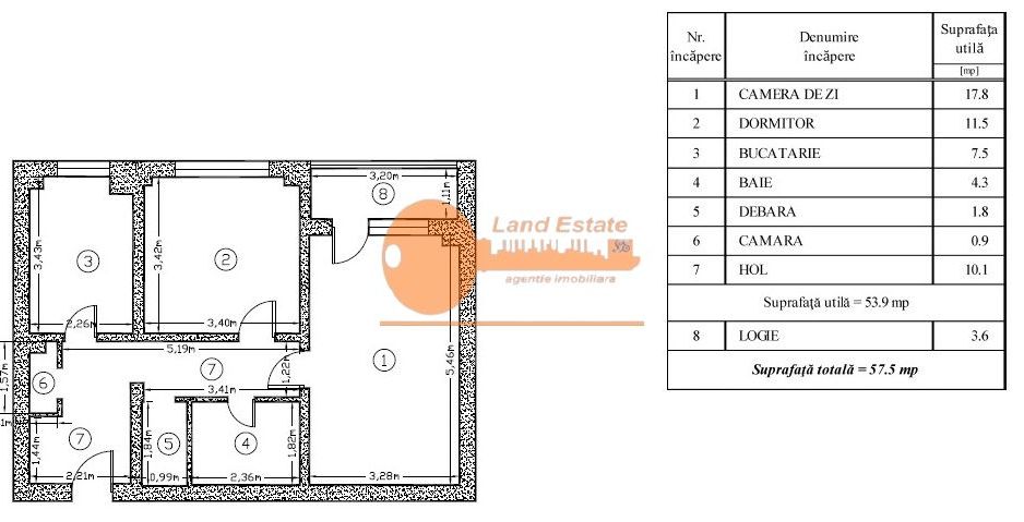 Apartament 2 camere decomandat – Câmpia Libertății - Schiță 17