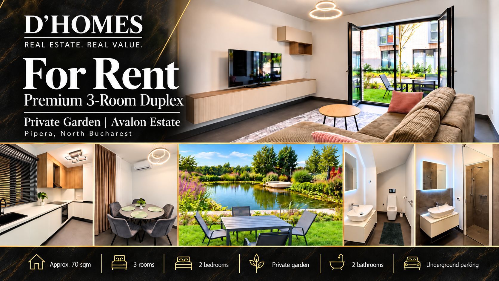 For Rent | Premium 3-Room Duplex | Garden | Avalon Estate - Poză 1