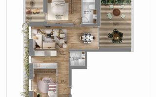 Apartament de 3 camere in Amber Forest - Poză 12