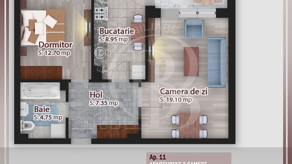 Apartament 2 camere-7min STB Parcul Teilor-Theodor Pallady - Schiță 1
