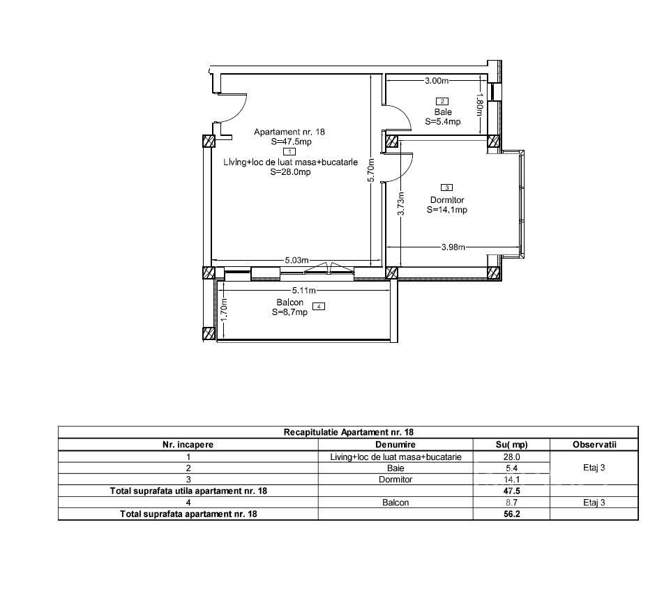 Apartament la Liziera padurii | Terasa | Parcare | Terra, Floresti - Schiță 3