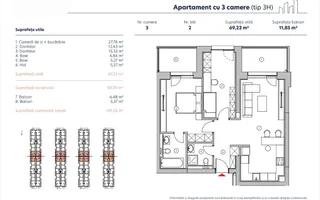 Apartament premium cu 3 camere, loc de parcare subteran, 0% comision - Poză 11