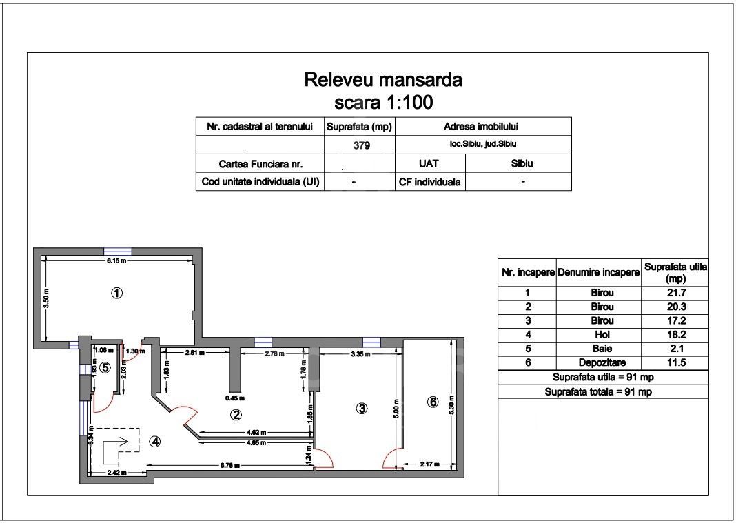 Spatiu pentru birouri sau alte activitati -zona ultracentala-201 mp - Schiță 13