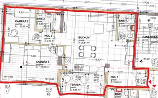 Aparament cu 3 camere si parcare de inchiriat, bloc nou, zona Centrala - Schiță 11
