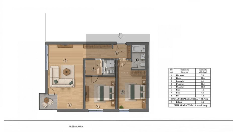 Apartament 3 camere - ONE Mamaia - etaj 1 -Aleea Lamia - Poză 4