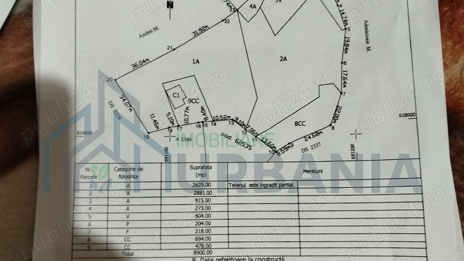 Teren intravilan 8.900 mp Mogoșești, Iași la stradă, utilități, două deschid - Poză 2