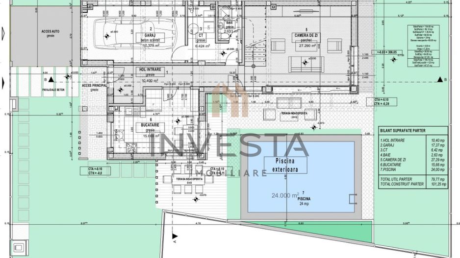 Casa individuala nZEB cu piscina, 501 mp teren, 160mp utili, Sanicoara - Schiță 21