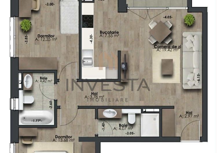 Apartment 3 camere in  The Nest! Zona exclusivista Scortarilor! - Schiță 19