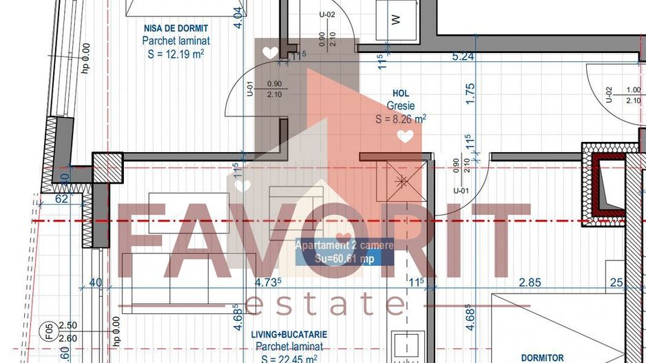 Apartament in bloc nou la etajul 1 in zona Simion Barnutiu - Schiță 17