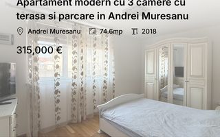 Apartament modern cu 3 camere cu terasa si parcare in Andrei Muresanu - Poză 1