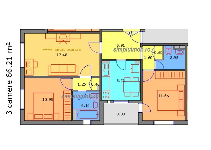 3 camere centrala 2 bai parcare 1986 Metrou Piata Sudului Sector 4 - Poză 14