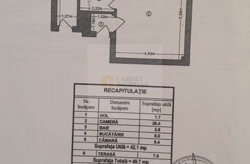 Garsonieră | 50 mp | Parcul Circului | AIRBNB - Schiță 8