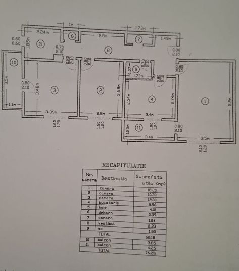 3 camere decomandat || Crângași || aproape de parc si de Lacul Morii - Schiță 22