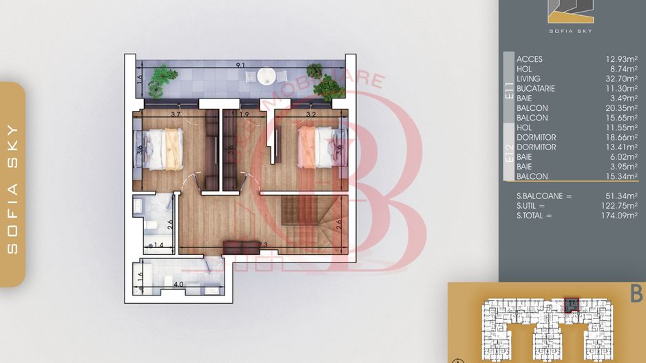 Theodor Pallady 3 camere Duplex Bloc Finalizat 7min Metrou - Schiță 3