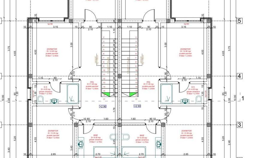 Vand duplex P+E 120mp 3 bai 4 dormitoare Mosnita Noua - Poză 4