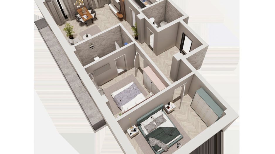 BERLIN 5 | 3 camere – etaj 4, finisaje moderne, loc de parcare inclus - Poză 2