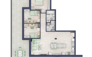 Penthouse 3 camere | Etaj 4 | Terasa 108 mp | Turnisor - Poză 1