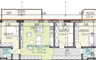 Apartament 4 camere cu 3 balcoane, bloc nou exclusivist, Calea Turzii! - Schiță 3