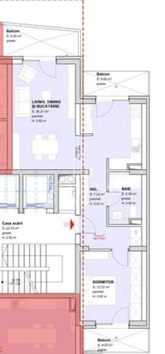 Apartament cu 2 camere | Mon Jardin Residence | Parcare subterană - Schiță 9