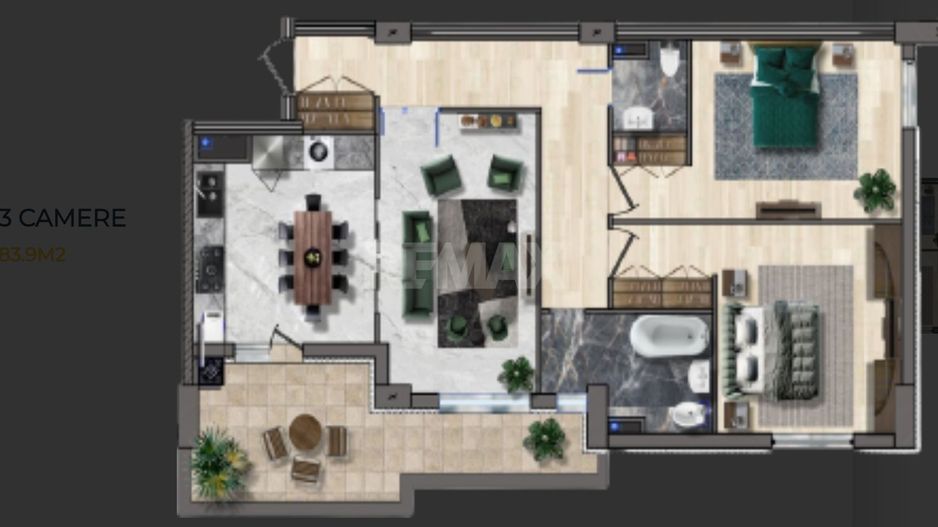 Apartament cu 3 camere Botanica, 83 mp - Poză 5