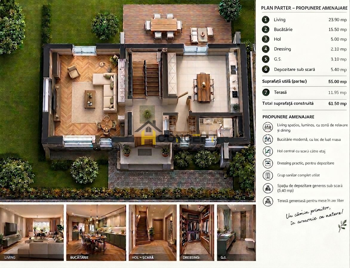 Vila finalizata, curte libera 185 mp,  loc de parcare, zona case - Poză 20
