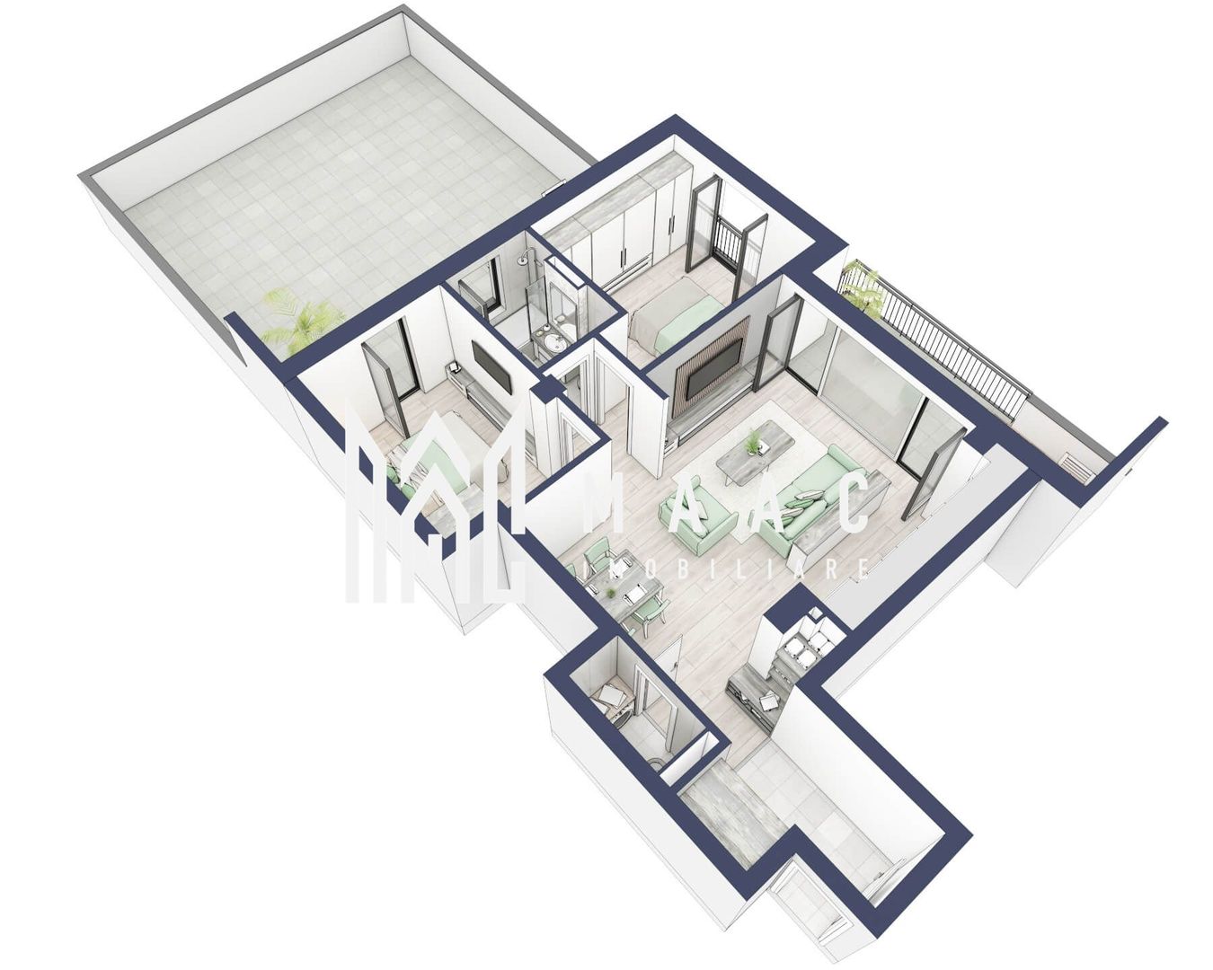 Apartament 3 camere | Terasa 40 mp | Turnisor - Poză 4