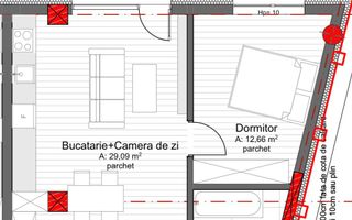Apartament 47mp+6mp balcon Zona Marasti/Bulgaria/Kaufland Marasti - Schiță 3