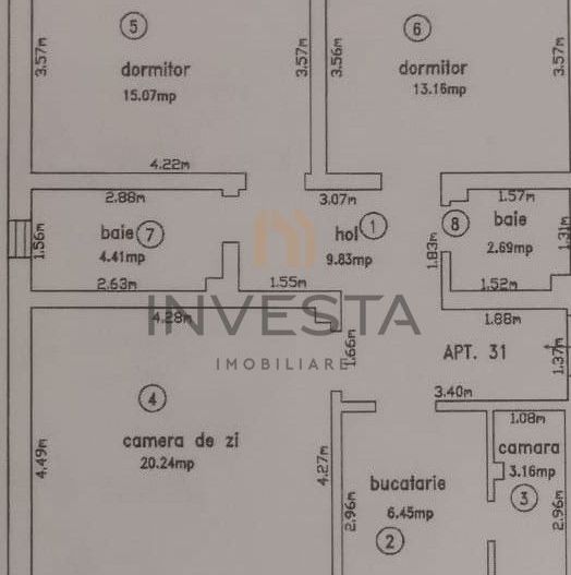 Apartament spatios/Zona strazii Scortarilor - Schiță 9