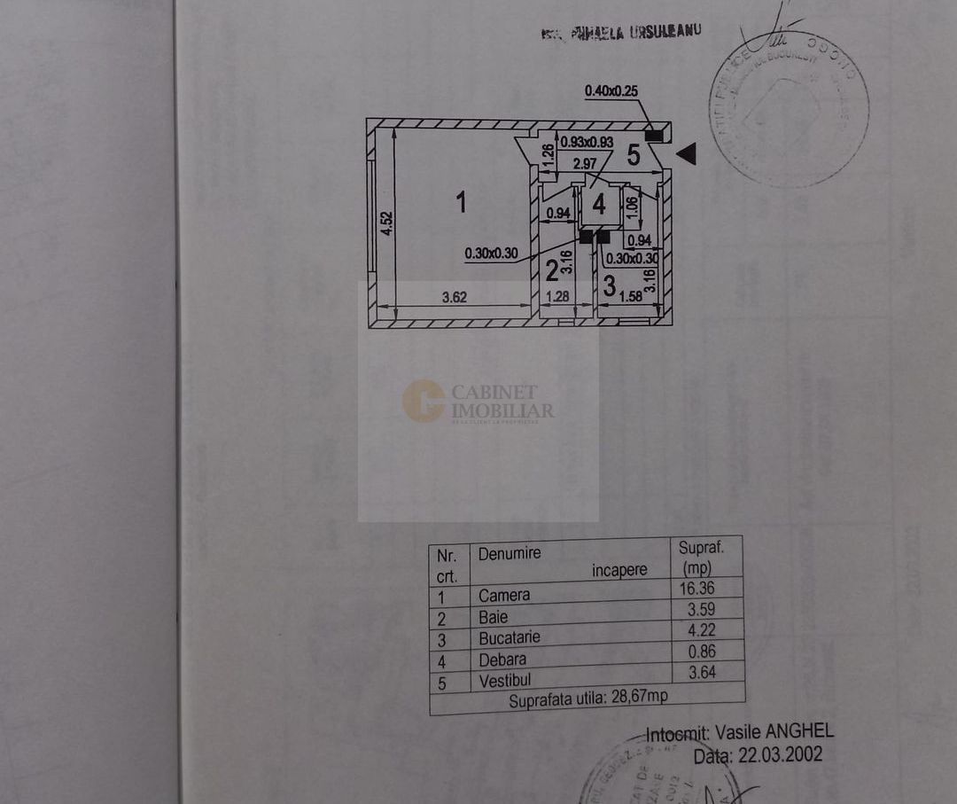 Garsonieră - 29 MP | Reabilitat Termic | Pantelimon - Schiță 11