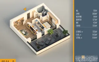 Apartament 2 camere decomandat cu terasă – Theodor Pallady - Schiță 11