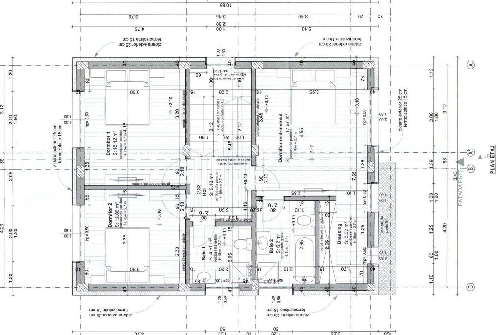 Casa individuala 5 camere, teren 704 mp - 163 mp utili, cel mai mare din zona - Schiță 33