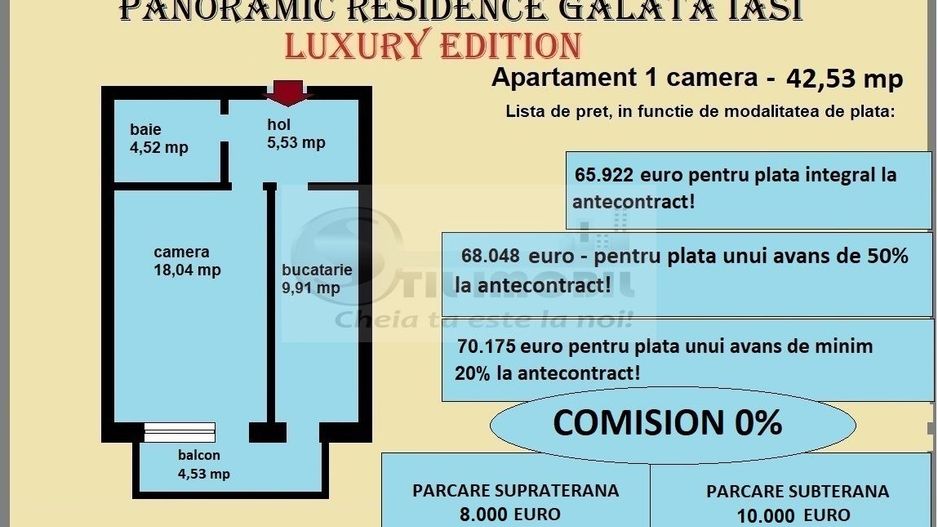 Apartament decomandat de vanzare in Iasi, Galata, 42,53 mp, bloc nou - Poză 2