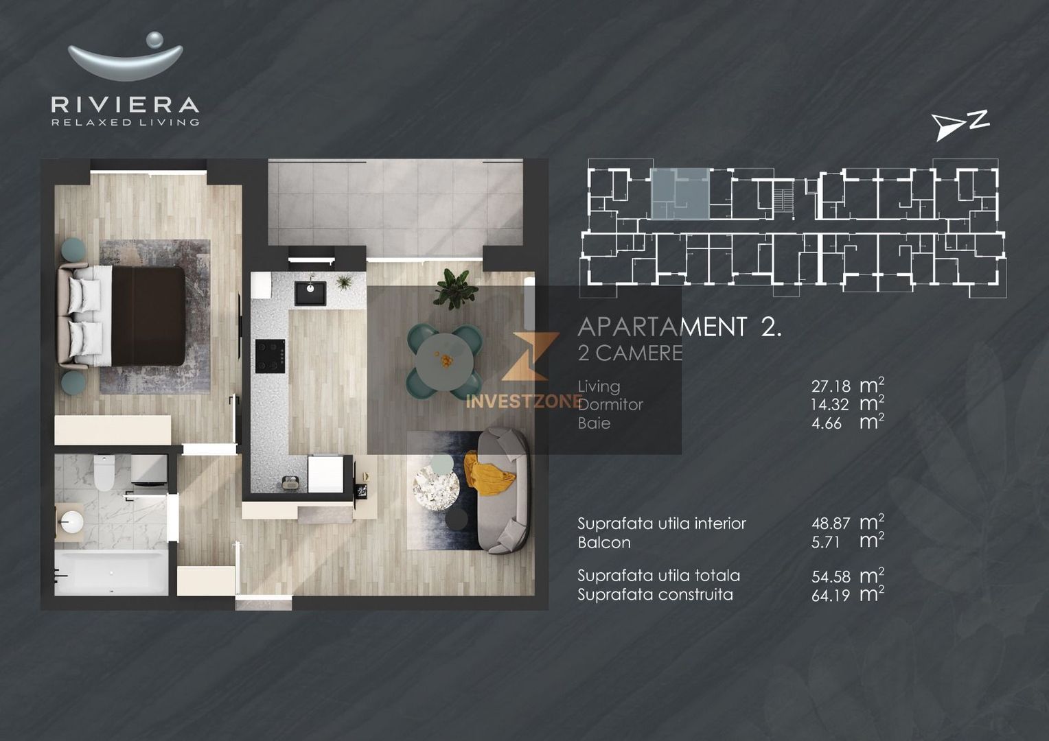 InvestZone vinde apartament 2 camere in complexul Riviera Oradea - Poză 1